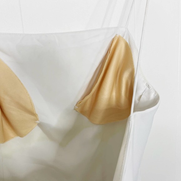 Fame and Partners Midi Slip Dress White US 6 Square Neck Bridal Bachelorette - Picture 9 of 14